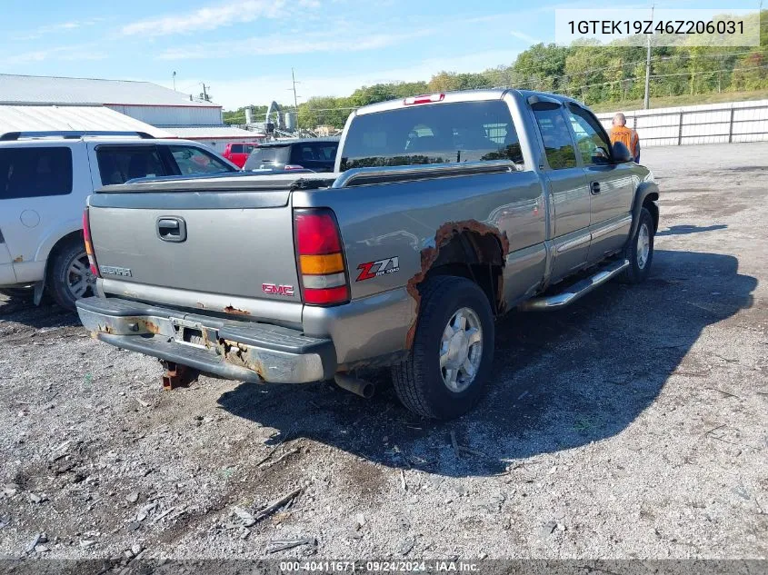 2006 GMC Sierra 1500 Sle2 VIN: 1GTEK19Z46Z206031 Lot: 40411671