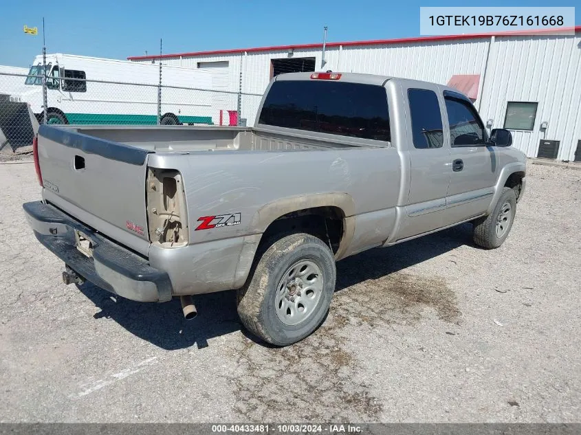 2006 GMC Sierra 1500 Sle1 VIN: 1GTEK19B76Z161668 Lot: 40433481