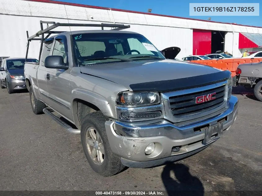 2006 GMC Sierra 1500 Slt VIN: 1GTEK19B16Z178255 Lot: 40473158