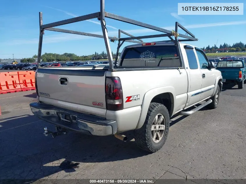 2006 GMC Sierra 1500 Slt VIN: 1GTEK19B16Z178255 Lot: 40473158