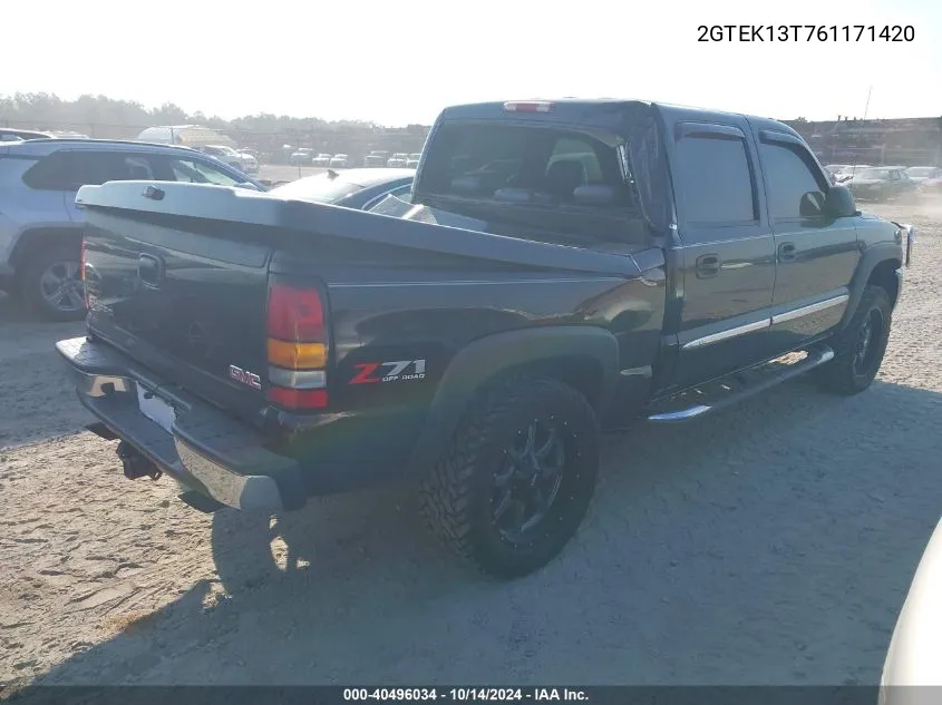 2006 GMC Sierra 1500 Sle2 VIN: 2GTEK13T761171420 Lot: 40496034