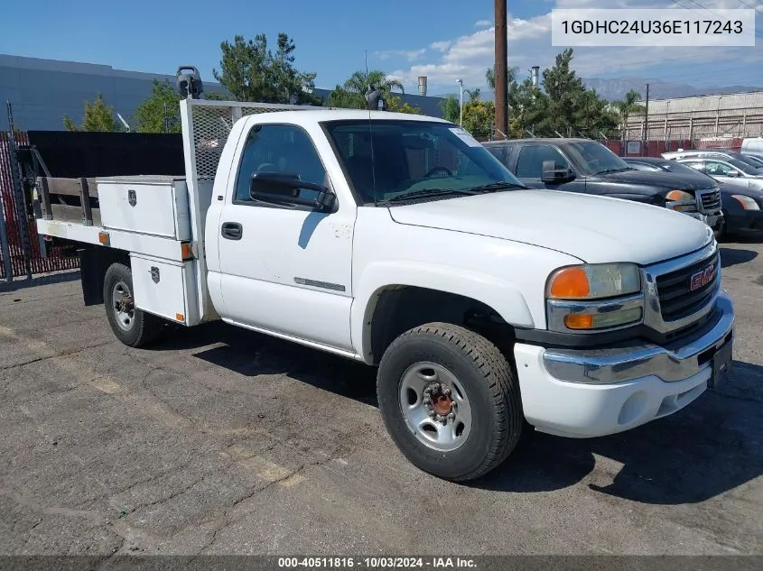 2006 GMC Sierra 2500Hd Sle1 VIN: 1GDHC24U36E117243 Lot: 40511816