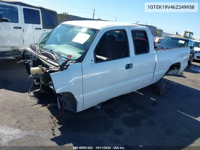 2006 GMC Sierra 1500 Work Truck VIN: 1GTEK19V46Z249958 Lot: 40581202