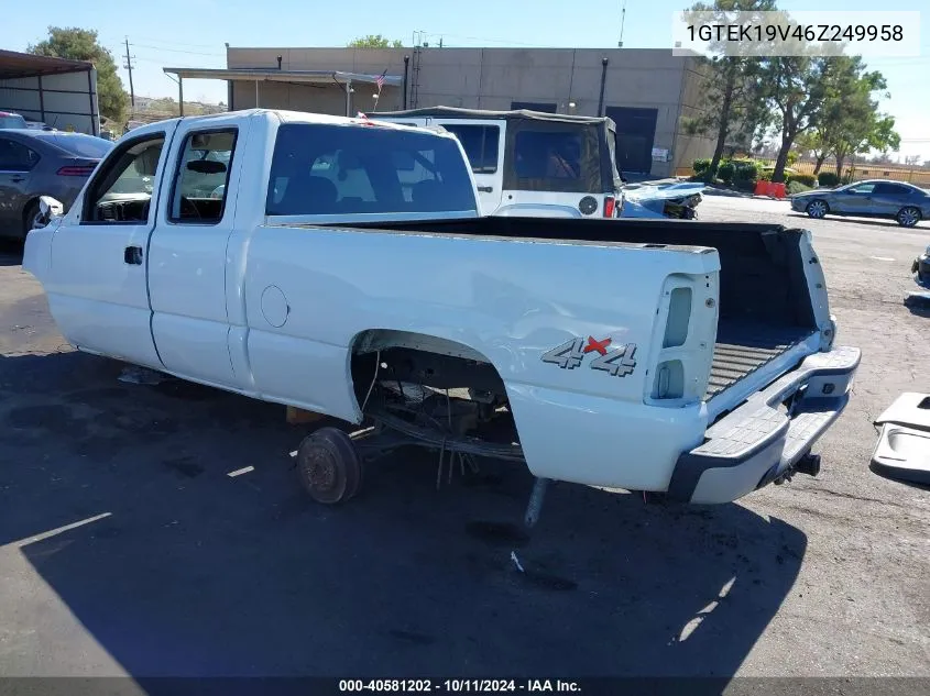 2006 GMC Sierra 1500 Work Truck VIN: 1GTEK19V46Z249958 Lot: 40581202