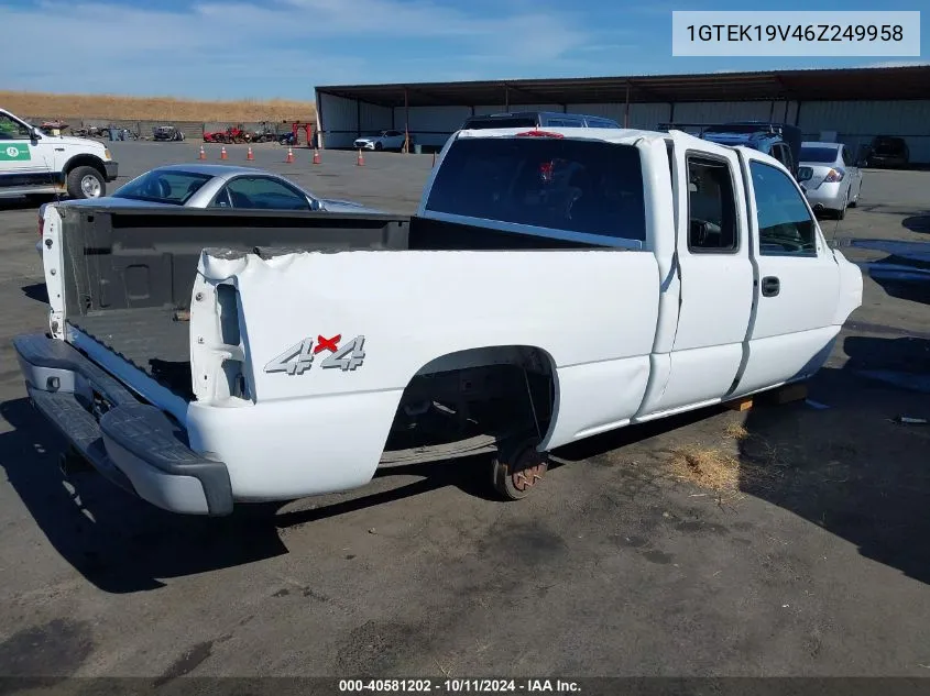 2006 GMC Sierra 1500 Work Truck VIN: 1GTEK19V46Z249958 Lot: 40581202