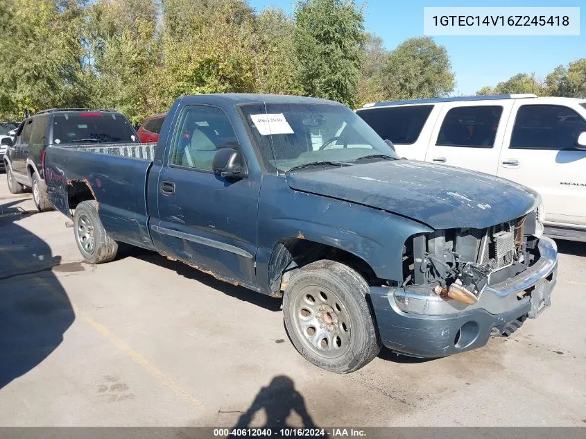 2006 GMC Sierra 1500 Sle1 VIN: 1GTEC14V16Z245418 Lot: 40612040