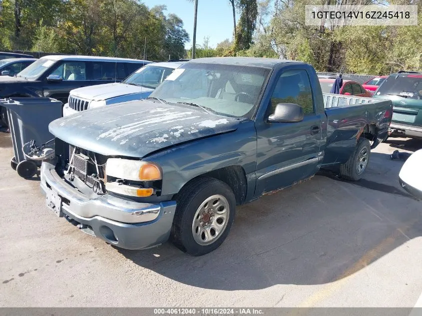 2006 GMC Sierra 1500 Sle1 VIN: 1GTEC14V16Z245418 Lot: 40612040