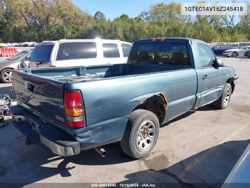 2006 GMC Sierra 1500 Sle1 VIN: 1GTEC14V16Z245418 Lot: 40612040