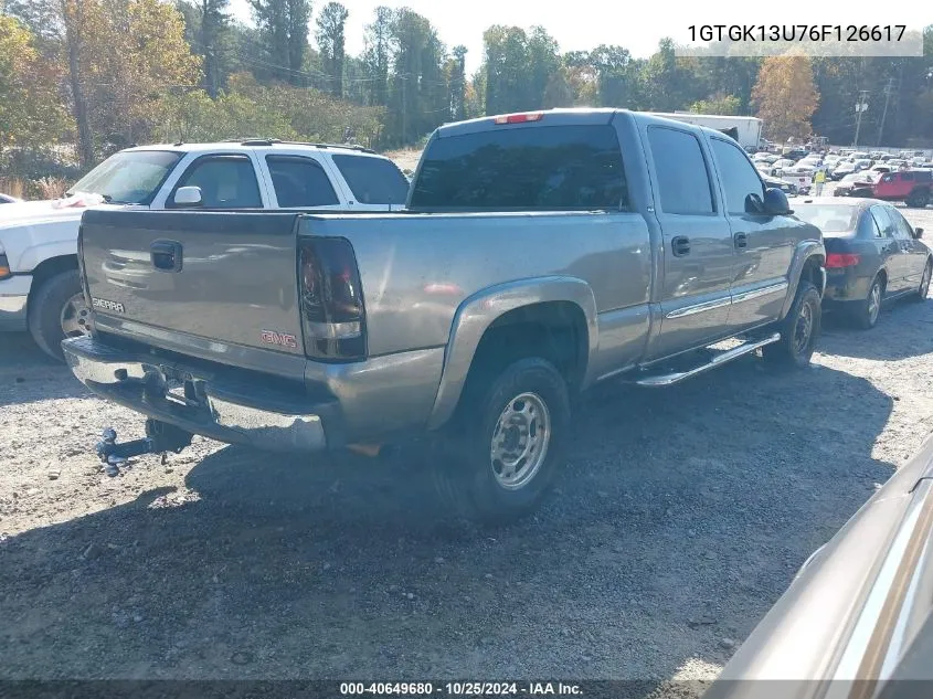 2006 GMC Sierra 1500Hd Sle1 VIN: 1GTGK13U76F126617 Lot: 40649680