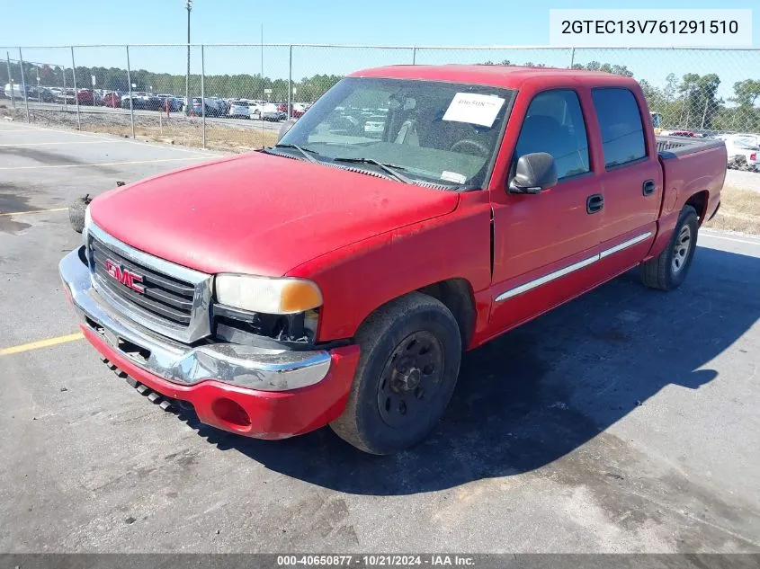 2006 GMC Sierra 1500 Sl VIN: 2GTEC13V761291510 Lot: 40650877