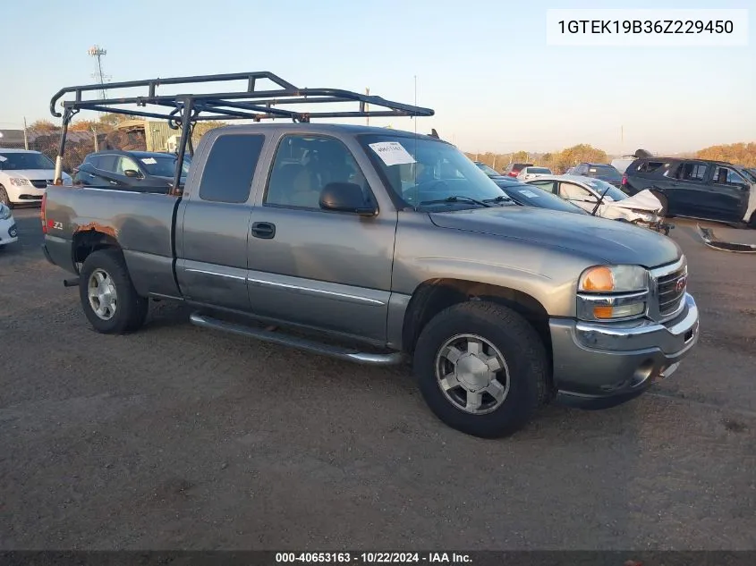 2006 GMC Sierra 1500 Sle1 VIN: 1GTEK19B36Z229450 Lot: 40653163