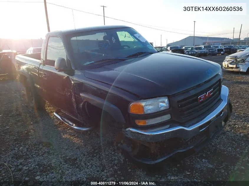 2006 GMC Sierra 1500 Work Truck VIN: 3GTEK14XX6G260536 Lot: 40811279