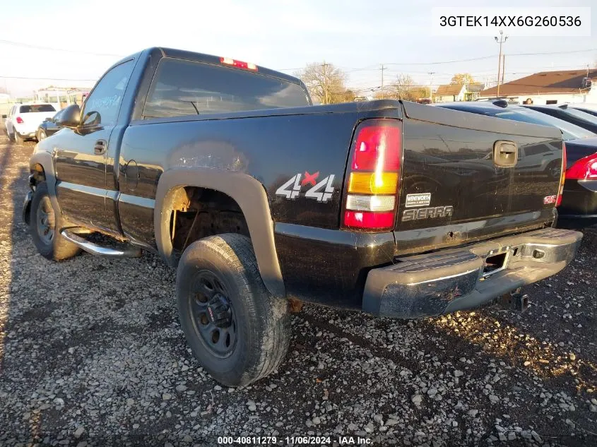 2006 GMC Sierra 1500 Work Truck VIN: 3GTEK14XX6G260536 Lot: 40811279