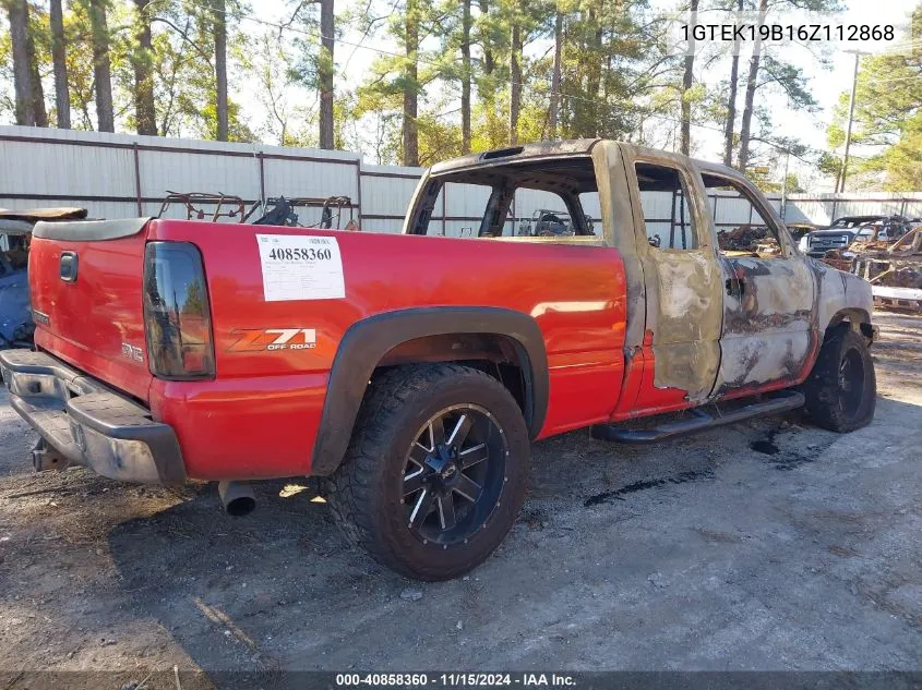 2006 GMC Sierra 1500 Sle2 VIN: 1GTEK19B16Z112868 Lot: 40858360