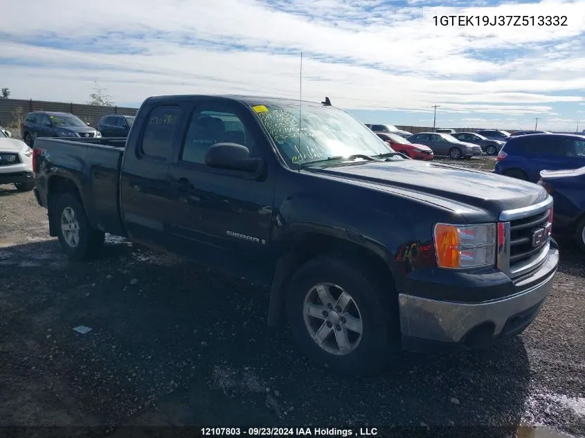 2007 GMC Sierra 1500 VIN: 1GTEK19J37Z513332 Lot: 12107803