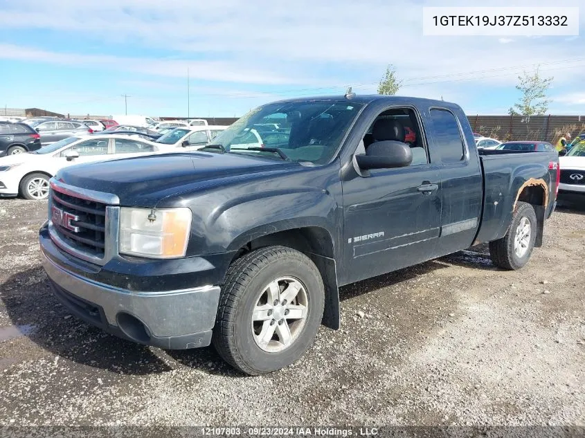 1GTEK19J37Z513332 2007 GMC Sierra 1500