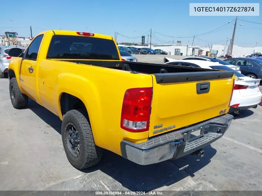 2007 GMC Sierra 1500 Work Truck VIN: 1GTEC14017Z627874 Lot: 39308994