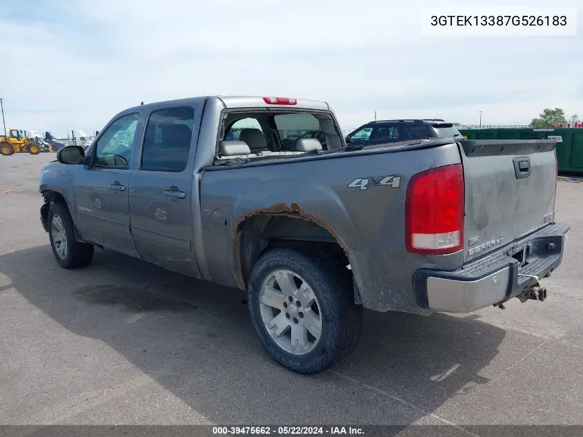 2007 GMC Sierra 1500 Slt VIN: 3GTEK13387G526183 Lot: 39475662