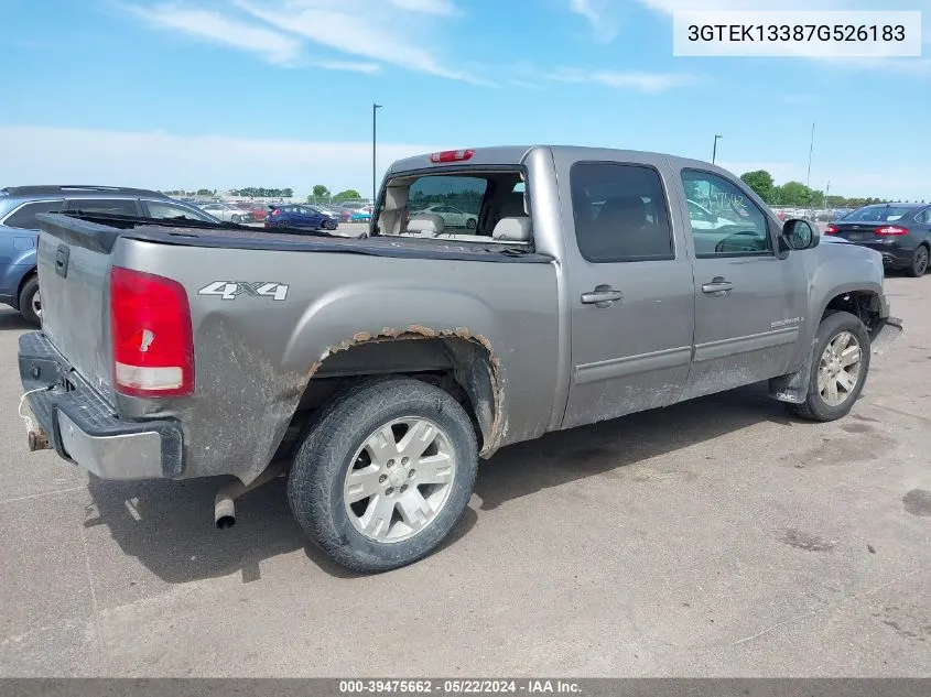 2007 GMC Sierra 1500 Slt VIN: 3GTEK13387G526183 Lot: 39475662