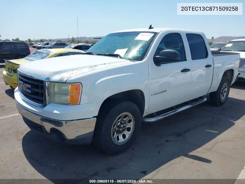 2007 GMC Sierra 1500 Work Truck VIN: 2GTEC13C871509258 Lot: 39605118