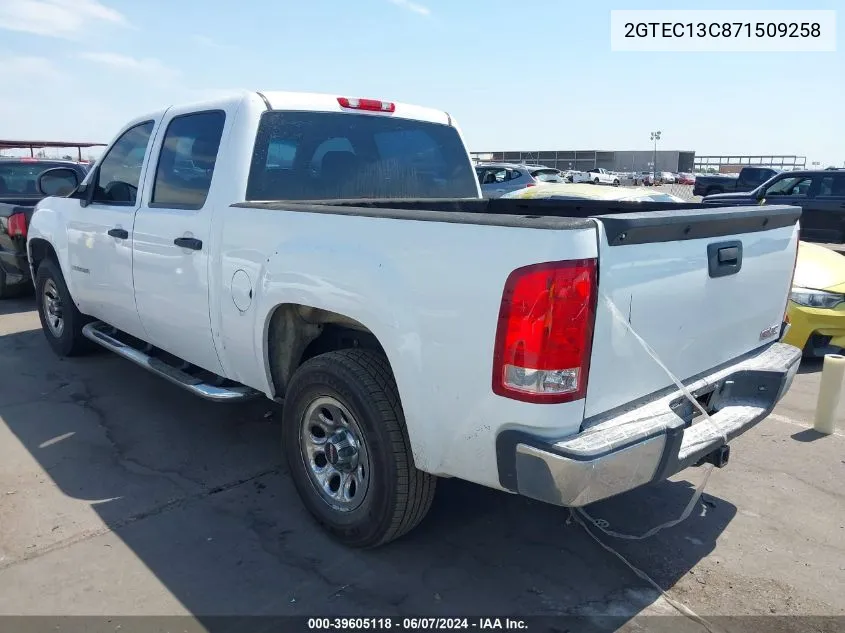 2007 GMC Sierra 1500 Work Truck VIN: 2GTEC13C871509258 Lot: 39605118