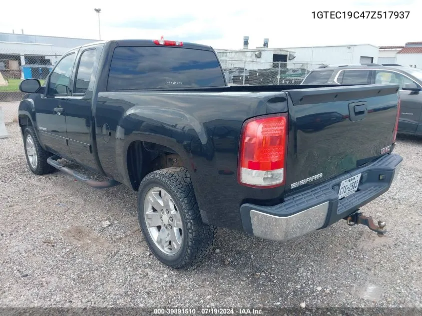 2007 GMC Sierra 1500 Sle1 VIN: 1GTEC19C47Z517937 Lot: 39891510