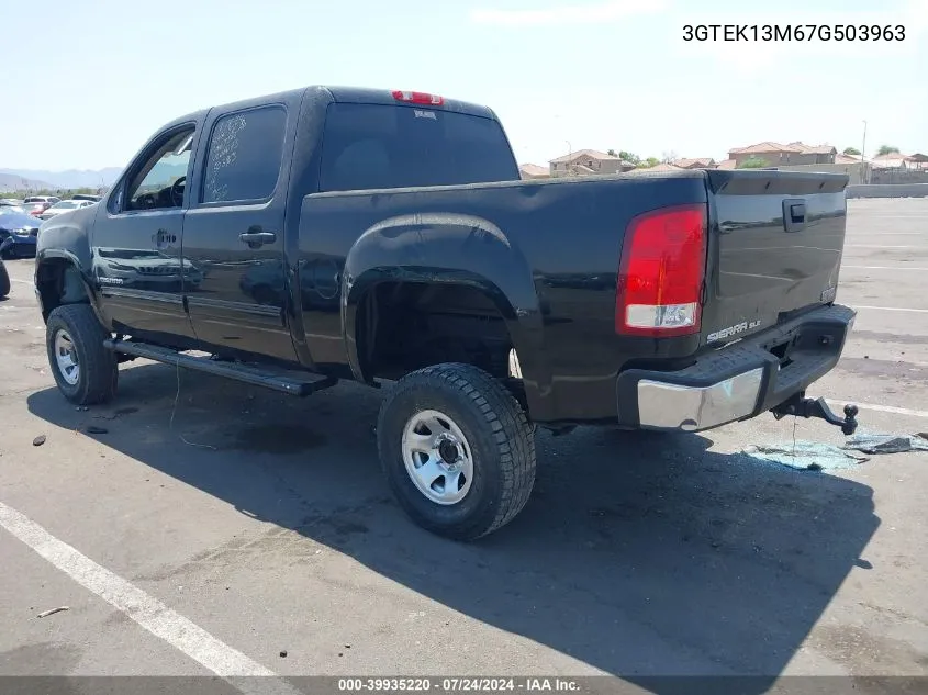 2007 GMC Sierra 1500 Sle1 VIN: 3GTEK13M67G503963 Lot: 39935220