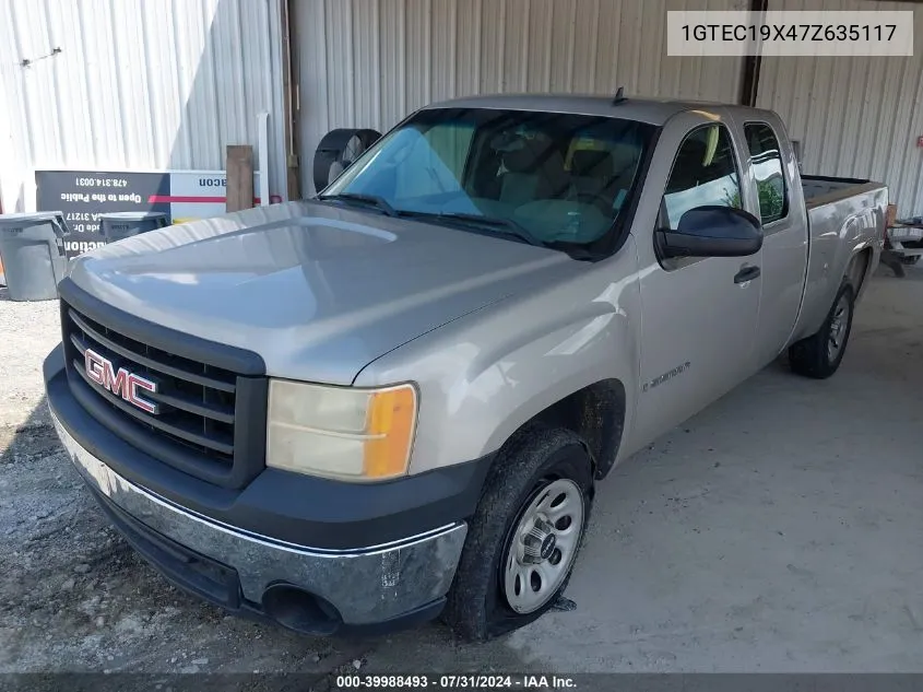 2007 GMC Sierra 1500 Work Truck VIN: 1GTEC19X47Z635117 Lot: 39988493