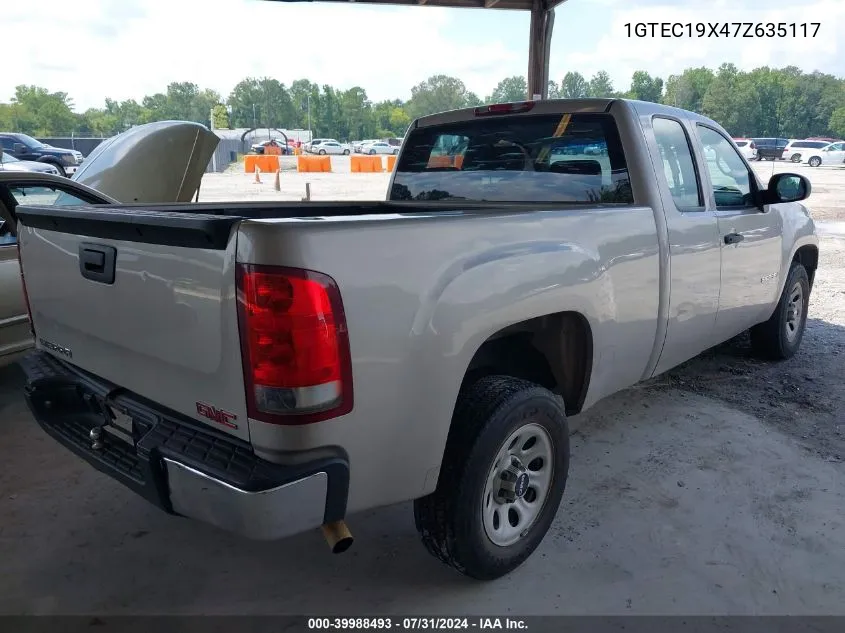 2007 GMC Sierra 1500 Work Truck VIN: 1GTEC19X47Z635117 Lot: 39988493