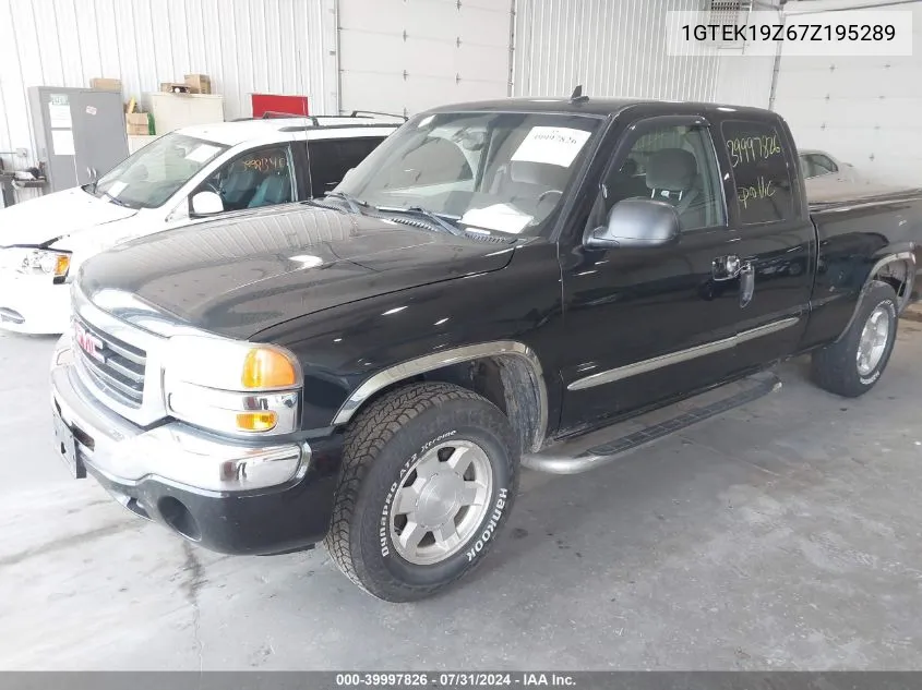 2007 GMC Sierra 1500 Classic Sle1 VIN: 1GTEK19Z67Z195289 Lot: 39997826