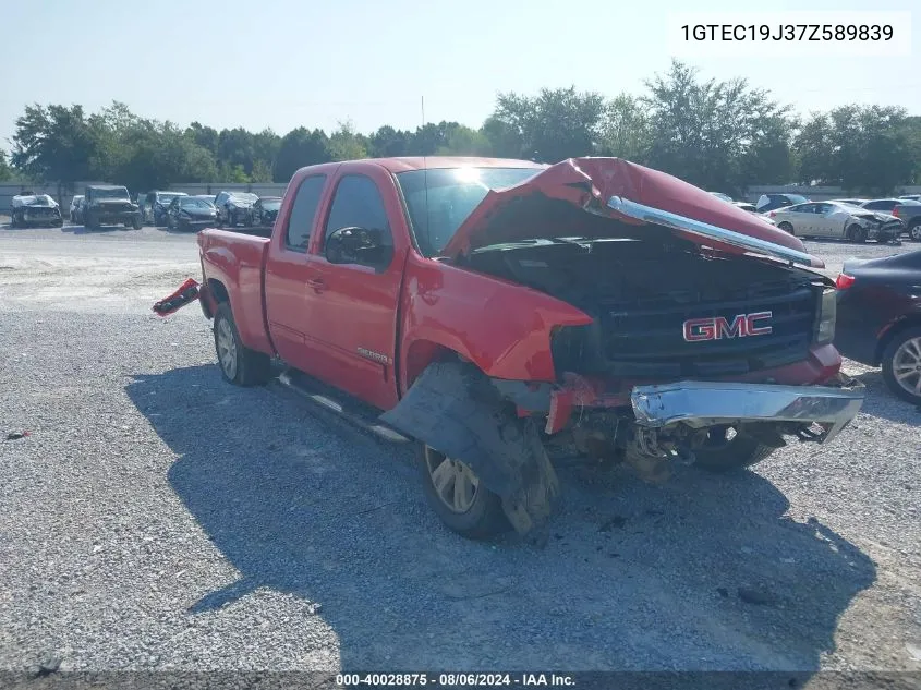 2007 GMC Sierra 1500 Slt VIN: 1GTEC19J37Z589839 Lot: 40028875