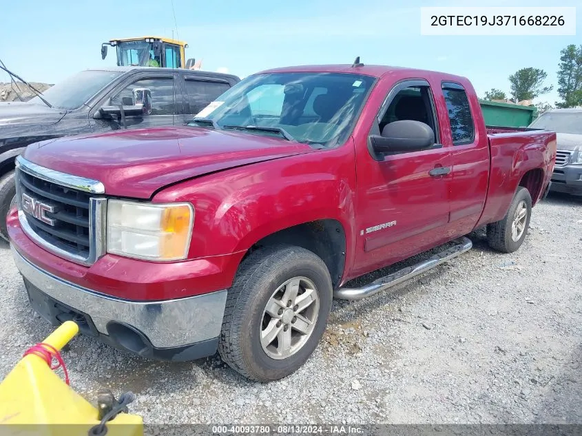 2007 GMC Sierra 1500 Sle1 VIN: 2GTEC19J371668226 Lot: 40093780