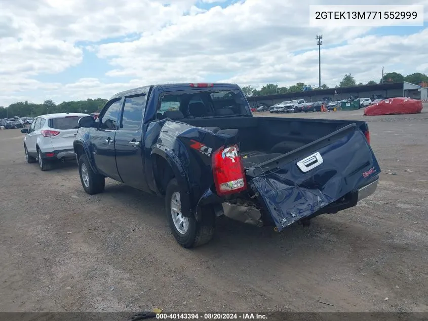 2007 GMC Sierra 1500 Sle1 VIN: 2GTEK13M771552999 Lot: 40143394