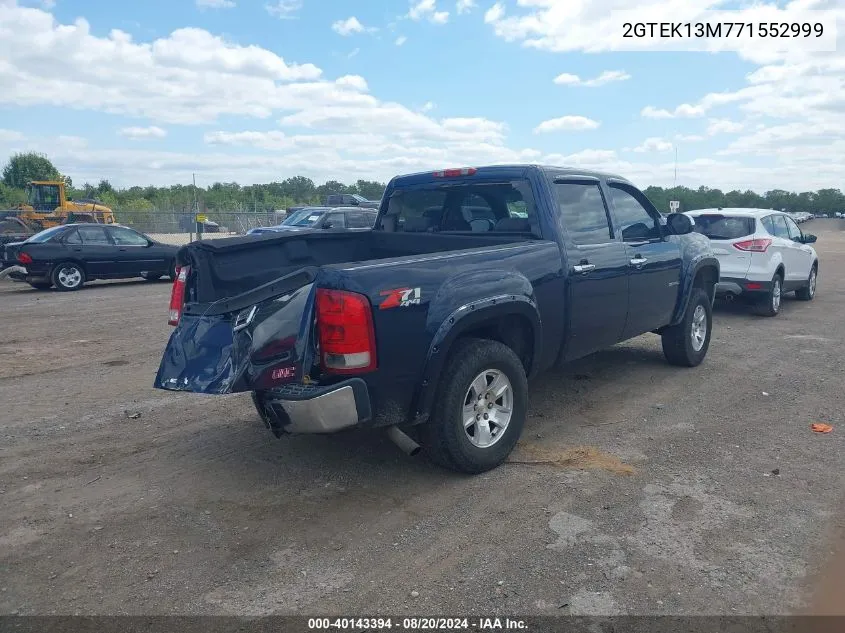 2007 GMC Sierra 1500 Sle1 VIN: 2GTEK13M771552999 Lot: 40143394