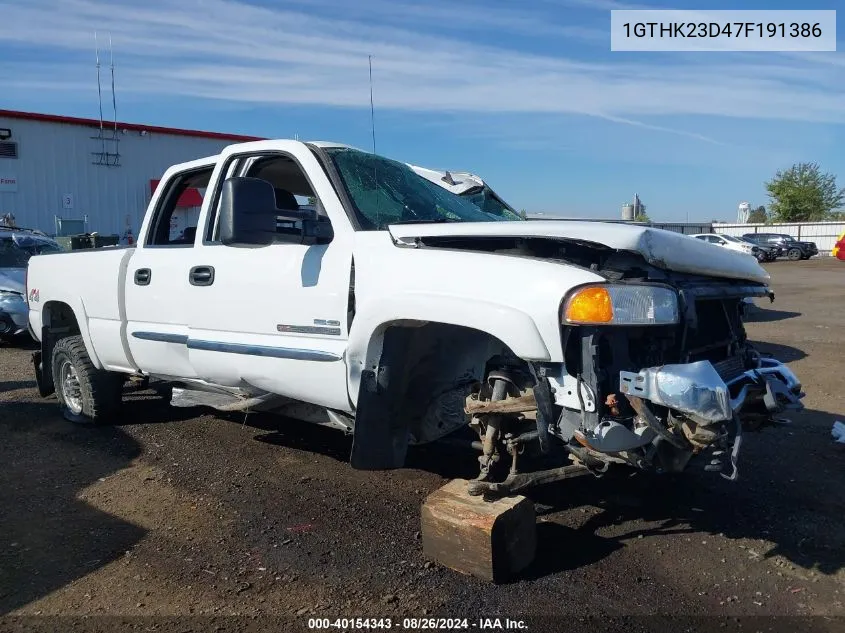 2007 GMC Sierra 2500Hd Classic Sle1 VIN: 1GTHK23D47F191386 Lot: 40154343