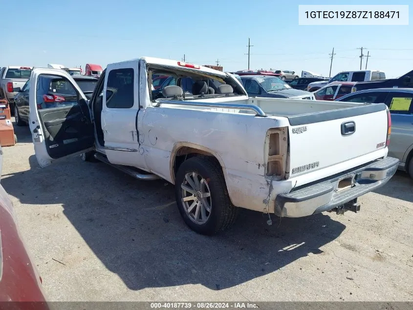 2007 GMC Sierra 1500 Classic Sle1 VIN: 1GTEC19Z87Z188471 Lot: 40187739