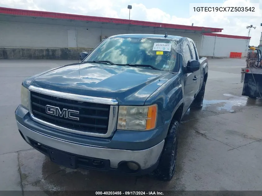 2007 GMC Sierra 1500 Sle1 VIN: 1GTEC19CX7Z503542 Lot: 40203455