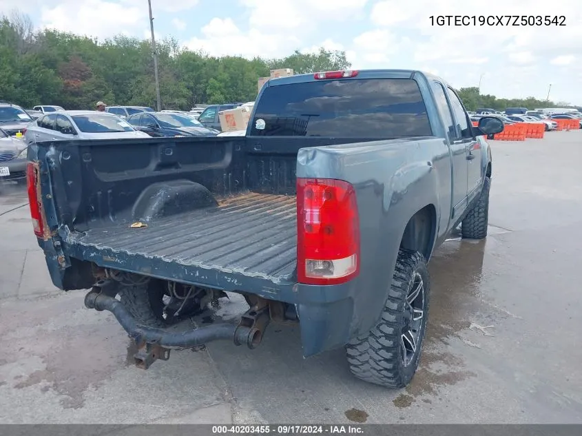 2007 GMC Sierra 1500 Sle1 VIN: 1GTEC19CX7Z503542 Lot: 40203455