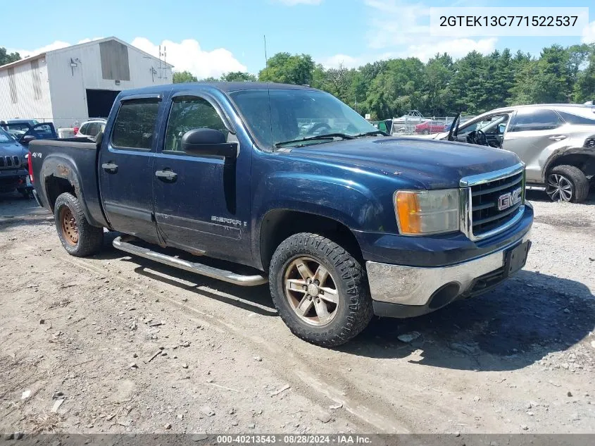 2007 GMC Sierra 1500 Sle1 VIN: 2GTEK13C771522537 Lot: 40213543