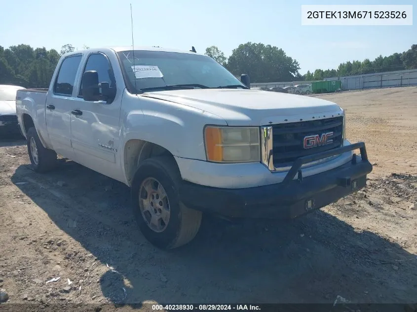 2007 GMC Sierra 1500 Sle1 VIN: 2GTEK13M671523526 Lot: 40238930