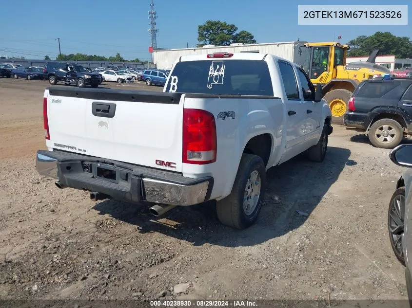 2007 GMC Sierra 1500 Sle1 VIN: 2GTEK13M671523526 Lot: 40238930