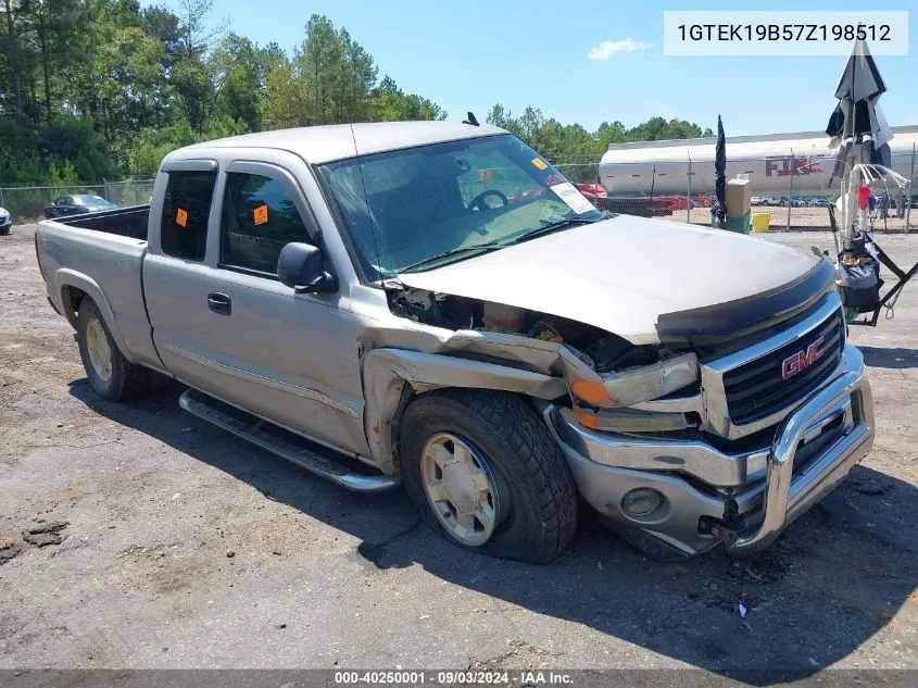 2007 GMC Sierra 1500 Classic Sle1 VIN: 1GTEK19B57Z198512 Lot: 40250001