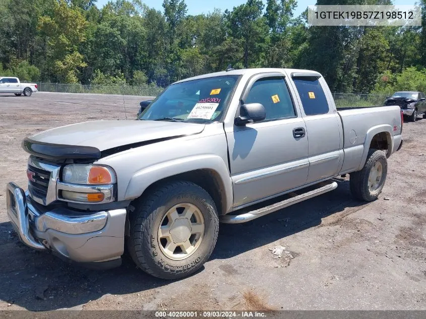 2007 GMC Sierra 1500 Classic Sle1 VIN: 1GTEK19B57Z198512 Lot: 40250001