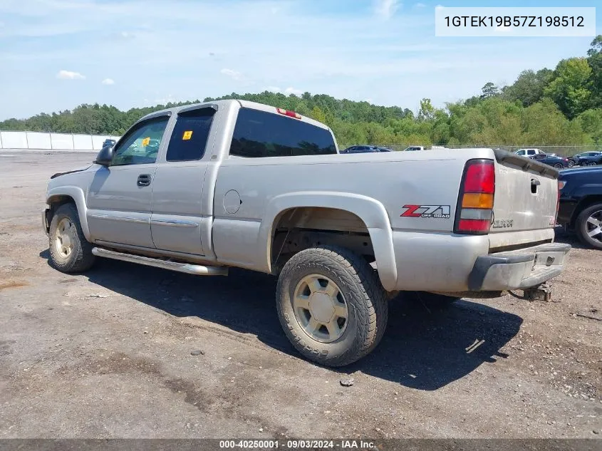 2007 GMC Sierra 1500 Classic Sle1 VIN: 1GTEK19B57Z198512 Lot: 40250001