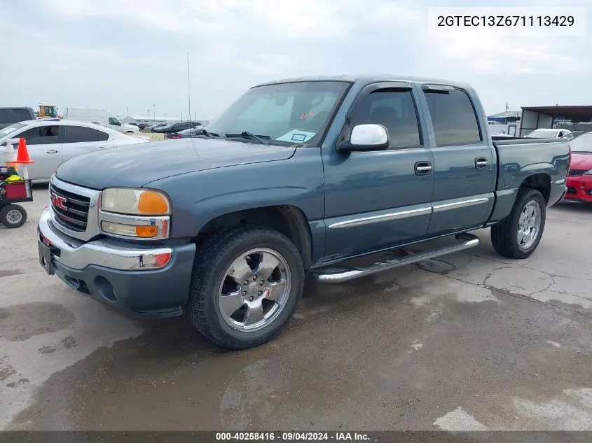 2007 GMC Sierra 1500 Classic Sle1 VIN: 2GTEC13Z671113429 Lot: 40258416