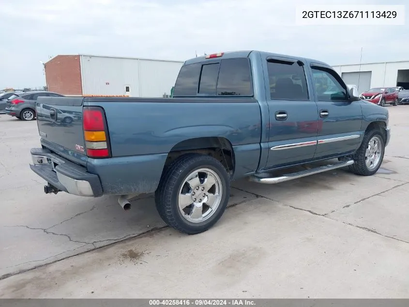 2007 GMC Sierra 1500 Classic Sle1 VIN: 2GTEC13Z671113429 Lot: 40258416