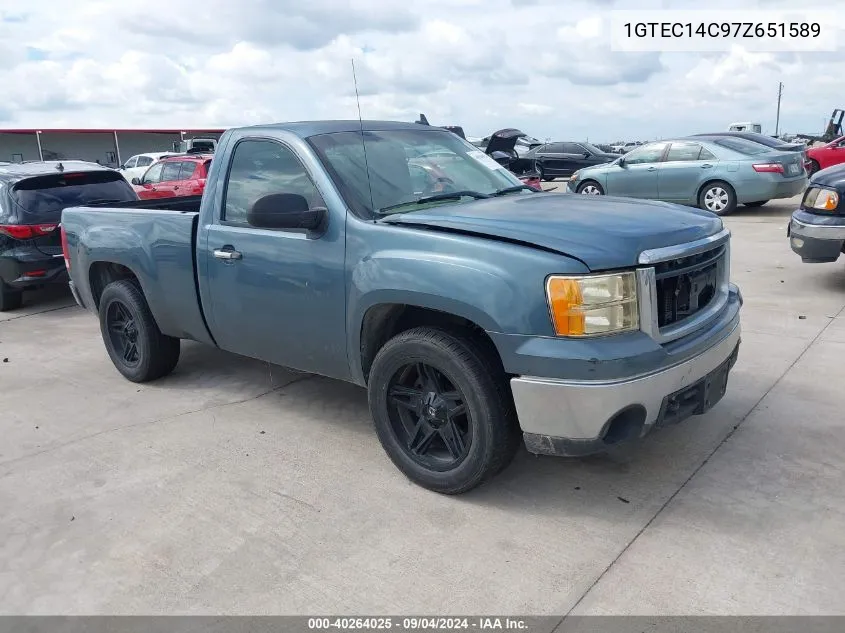 2007 GMC Sierra 1500 Work Truck VIN: 1GTEC14C97Z651589 Lot: 40264025