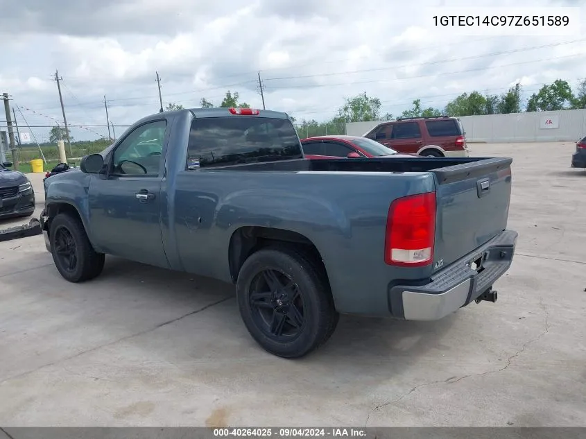 2007 GMC Sierra 1500 Work Truck VIN: 1GTEC14C97Z651589 Lot: 40264025