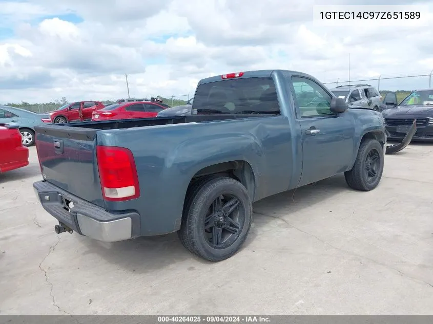 2007 GMC Sierra 1500 Work Truck VIN: 1GTEC14C97Z651589 Lot: 40264025