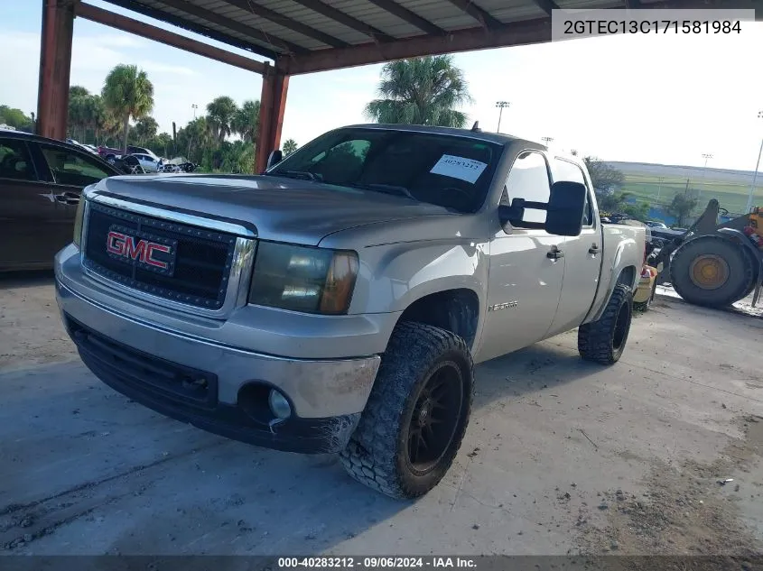 2007 GMC Sierra 1500 Sle1 VIN: 2GTEC13C171581984 Lot: 40283212